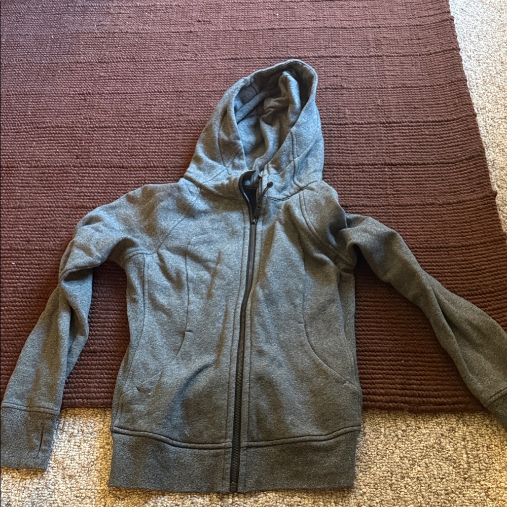 Lululemon Gray Hooded Zip-Up Sweatshirt